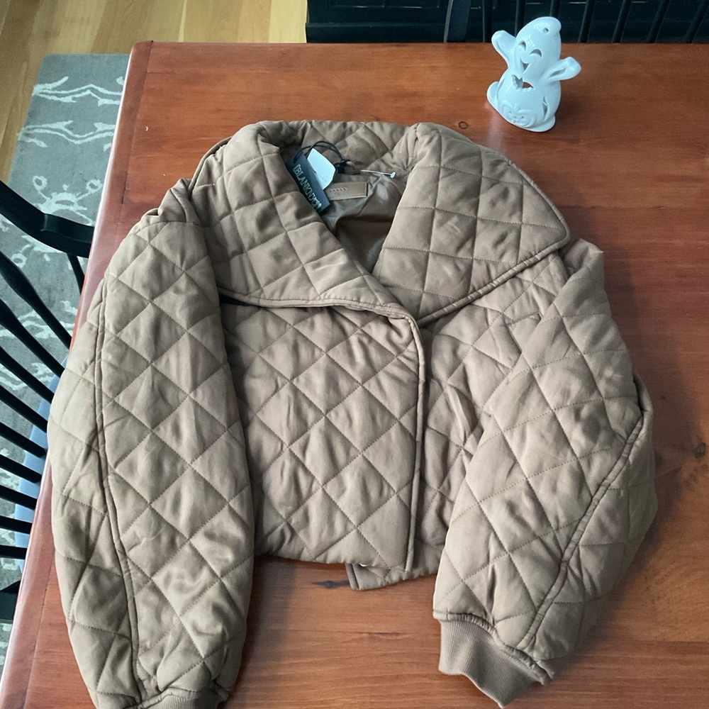 Blank NYC Quilted Brown Cropped Puffer Jacket - NWT Medium
